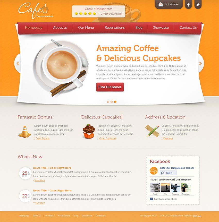 国外咖啡网站模板下载_甜美的咖啡网站设计模板首页html下载_企业网站模板