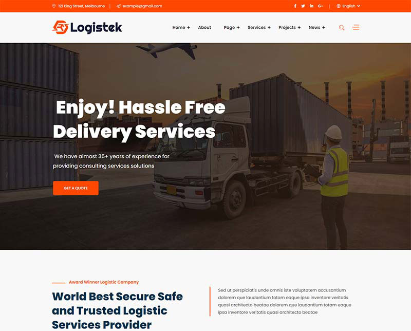 物流科技物流运输企业静态网站html模板