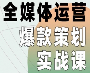 全媒体运营爆款策划实战课，全案例手把手带练，能陪你一起跑的策划私教课