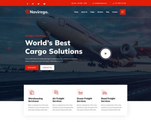 红色的物流快递公司网站HTML模板